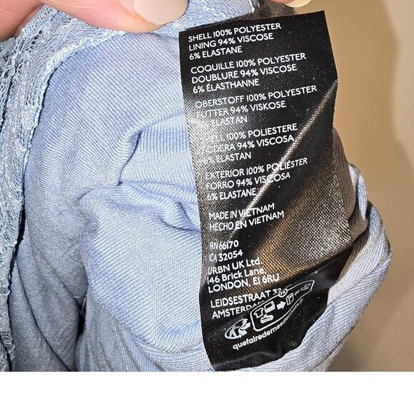 Anthropologie The Maya Midi Dress Ruched Cowl Neck Lace Edition Blue 3X NEW - Picture 7 of 10